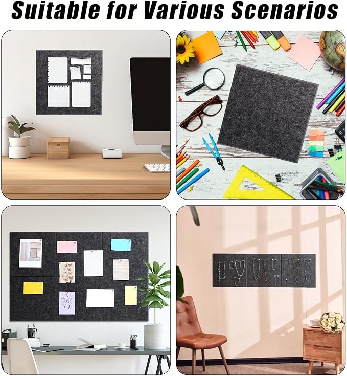 Large Cork Board 36" x 24", 6 Pack Felt Bulletin Board Pin Boards | Includes 30 - Image 7