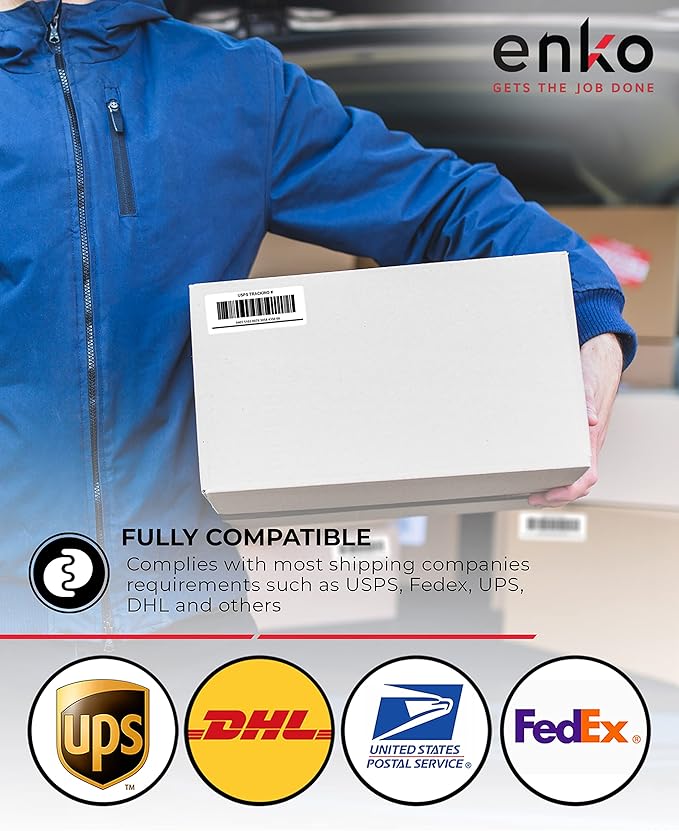 enKo - 3-1/2 x 5 Inch Label - White Blank - 4 Up Per Sheet Shipping Address Mailing Labels for Laser Inkjet Printer (900 Sheets, 3600 Labels)-DeskLoop Office