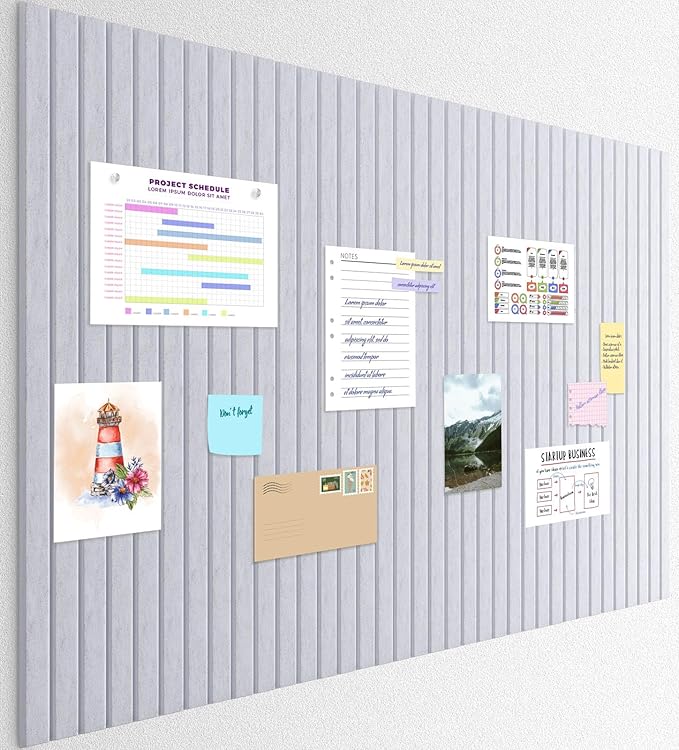 Smarpau Large Cork Board 48"x36", 12 Pack Bulletin Board for Walls, Felt Bulletin Boards Wall Paneling Pin Board Tack Board, Felt Wall Tiles for Office Classroom Decor-DeskLoop Office