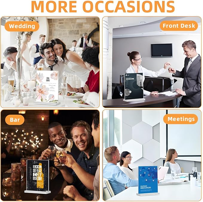 10 Pack Acrylic Sign Holder 8.5 x 11 Inch, Double Sided Sign Stand - Image 6