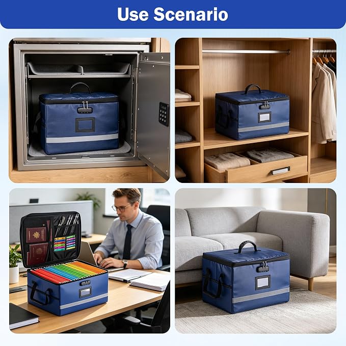 EXLIFBAG File Organizer, Fireproof File Box - Image 7
