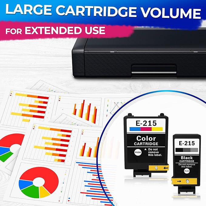 5-Pack Compatible Ink Cartridges – Includes 3 Black and 2 Tri-Color | Easy-to-Install Replacements for Inkjet Printers | Reliable Printing Performance, Vivid Colors, Sharp Tex-DeskLoop Office