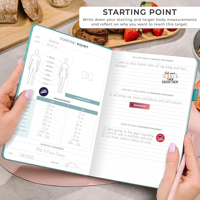 Clever Fox Weekly Meal Planner - Weekly & Daily Meal Prep Journal with Shopping and Grocery Lists for Menu Planning, Healthy Diet & Weight Loss Tracking, Lasts 1 Year, Undated, A5 - Aquamarine-DeskLoop Office