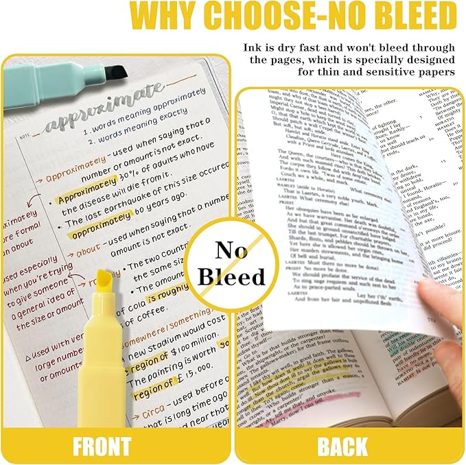 Highlighters, 8 pcs Aesthetic Pastel Highlighters, Chisel Tip Book Highlighter, Candy Colors, No Bleed Bible Highlighter Assorted Colors-DeskLoop Office