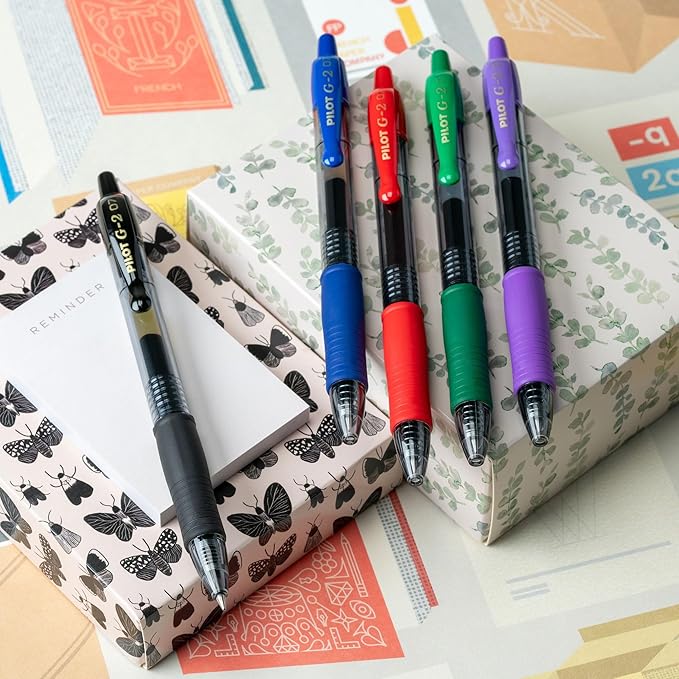 Pilot G2 Premium Gel Pens, Gel Roller Pens, Fine Point 0.7 mm Assorted Colors 8-DeskLoop Office
