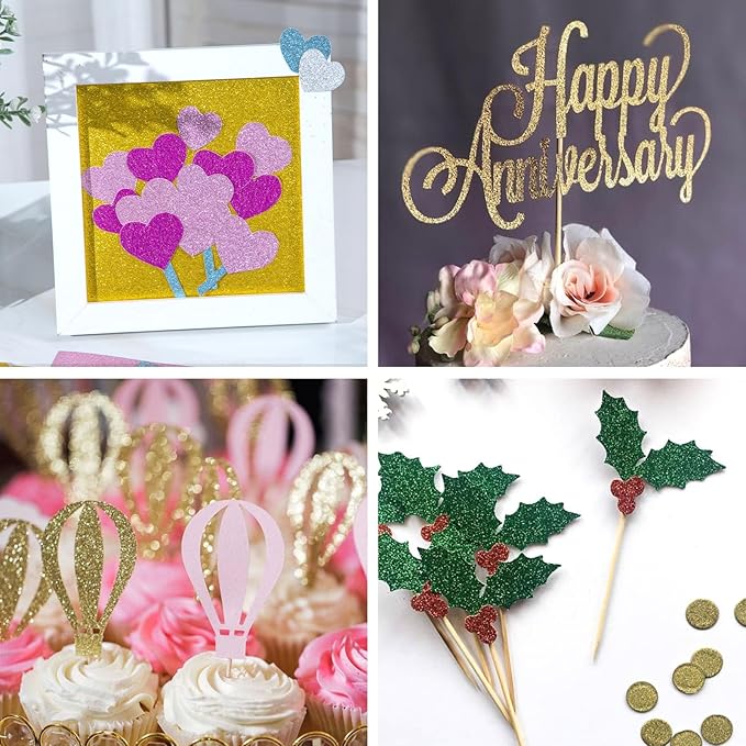 Koogel 36 Sheets Glitter Cardstock, 8.5 x 11 Inches Sparkly Craft Cardstock Paper, for Arts and Crafts, Card Making, Scrapbooking, DIY Projects, Back to School Supplies, 18 Colors, 250GSM-DeskLoop Office