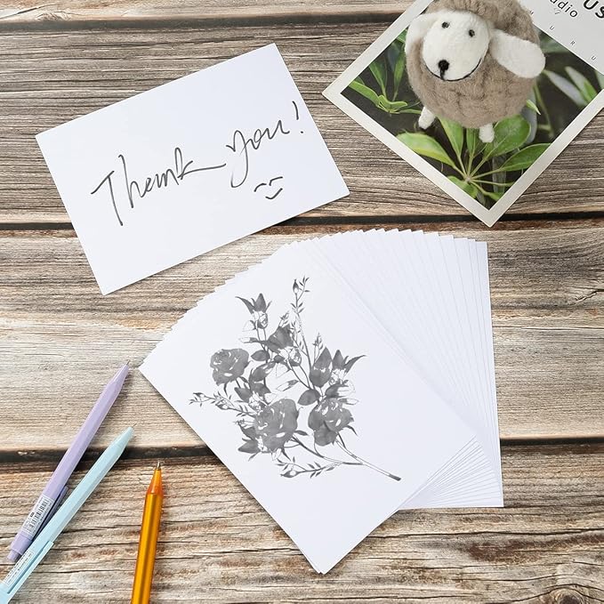 50 Sheets Blank Cardstock Paper 250 GSM Thick Heavy Cards Stock for DIY Art Projects, Card Making, Postcards, Greeting Cards, Birthday Party, Wedding Invitation (White, 5x7 inches)-DeskLoop Office