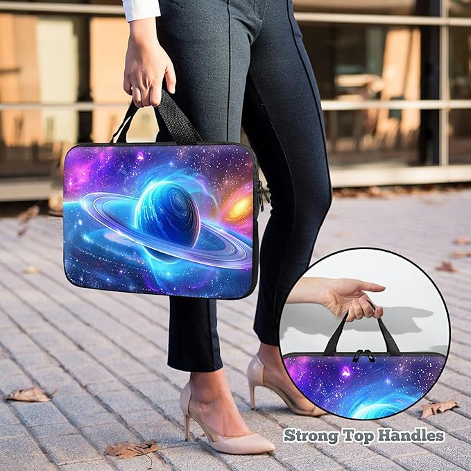 Laptop Sleeve Case Bag 15 inch, Cosmic Planet Slim Carrying Case Durable Handbag Travel Laptop Bag for 15 inch MacBook Air M3/M2/15 Pro/Surface Laptop 7/6/5/4/3/ Dell XPS 15 Plus