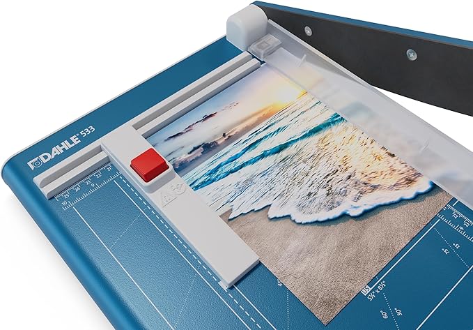 Dahle 533 Professional Guillotine Trimmer, 13" Cut Length, 15 Sheet Capacity, Self-Sharpening, Manual Clamp, German Engineered Paper Cutter-DeskLoop Office