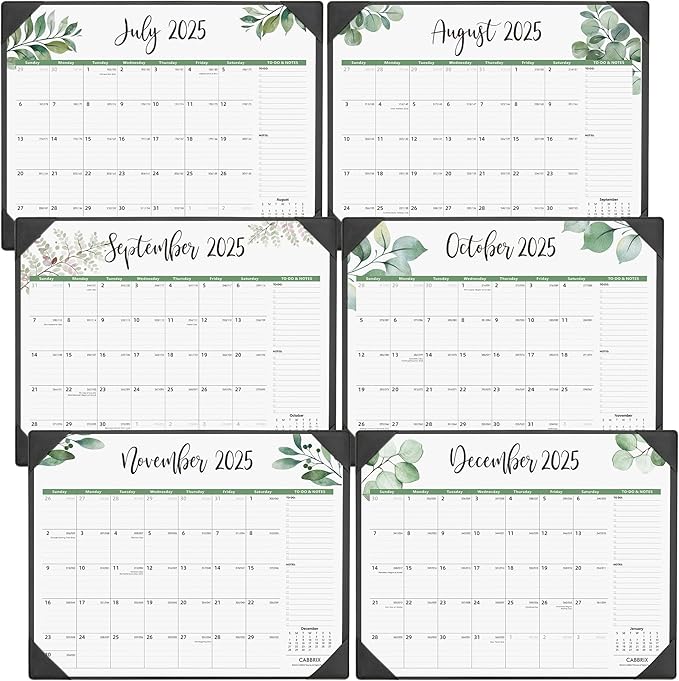 Large Desk Calendar 2025-2026 with Desktop Mat, Cabbrix Desk Pad Calendar 22 x 17 Inch Covering July 2025 to June 2026, Desk Blotter Calendar 2025 for Home School and Office-DeskLoop Office