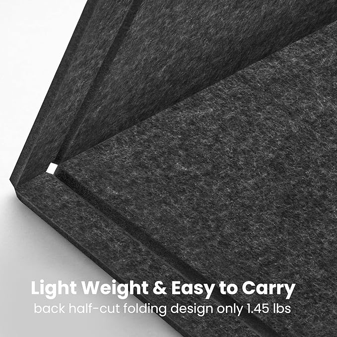 Bulletin Board, 36 x 24 inches Felt Board - Decorative Pin Board, Cork Board Alternative for Wall, 3' x 2' Foldable Picture Board Self-Adhesive Vision Board Prayer Board with 20 Pushpins - Dark Gray-DeskLoop Office