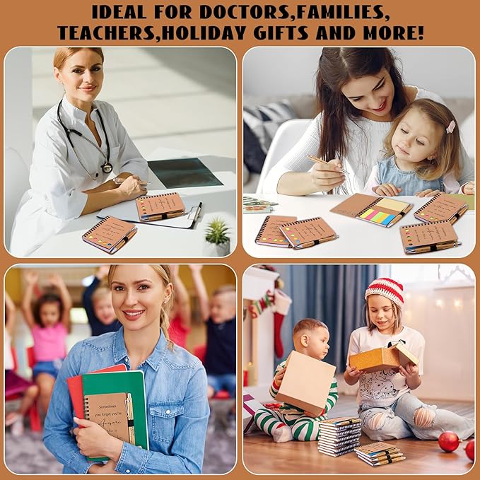 30 Sets Employee Appreciation Gifts Bulk Inspirational Spiral Notebooks with Sticky Notes Motivational Journals Ballpoint Pens Thank You Gifts for Teacher Nurse Coworker (30, Sometimes)-DeskLoop Office