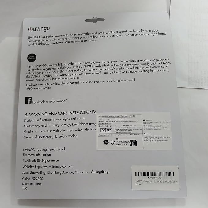 LIVINGO All Purpose Scissors Set - 4 Pack Sharp Multipurpose Heavy Duty Shears for Kitchen Cooking Sewing Fabric Cutting Poultry Food Paper Craft Office Household School Multi Pack Utility Shears-DeskLoop Office