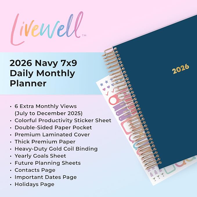 Blue Sky Livewell 2026 Daily and Monthly Planner Calendar, January 2026 - Image 8