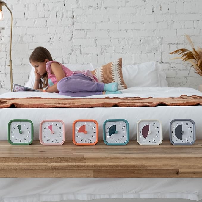 TIME TIMER Home MOD - 60 Minute Kids Visual Timer Home Edition - for Homeschool Supplies Study Tool, Timer for Kids Desk, Office Desk and Meetings with Silent Operation (Peony Pink)-DeskLoop Office