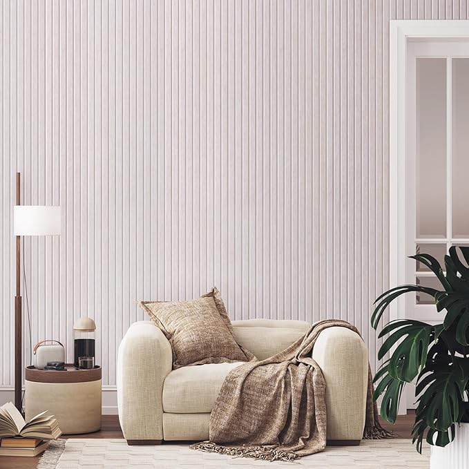 Large Bulletin Board, 48 x 36 inches Felt Board Decorative Pin Board, 4' x 3' Cork Board Alternative for Wall, Foldable Photo Board with 20 Pushpins - Oatmeal Stripes-DeskLoop Office