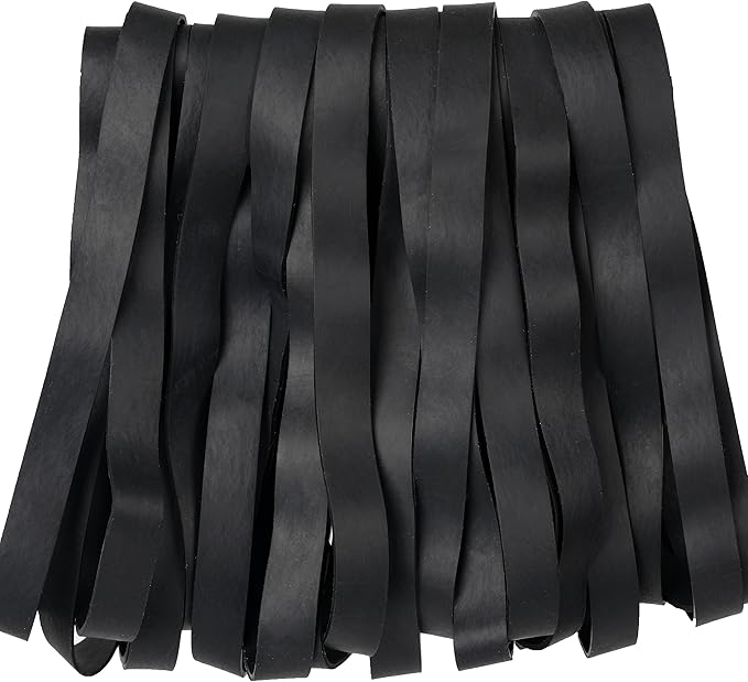 Rubber Bands Size#107 Heavy Duty Big Wide rubber band 30PCS Elastic Bands for Office Supply Trash Can File Folders Litter Box Rubber Bands (Black)-DeskLoop Office