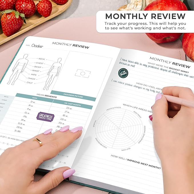 Clever Fox Weekly Meal Planner - Weekly & Daily Meal Prep Journal with Shopping and Grocery Lists for Menu Planning, Healthy Diet & Weight Loss Tracking, Lasts 1 Year, Undated, A5 - Aquamarine-DeskLoop Office