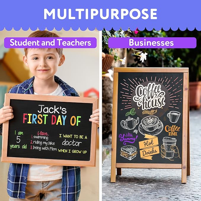 TFIVE Purple Liquid Chalk Markers - 2 Pack Bright Colors Erasable Chalk Marker Pens, Reversible Tip, Non-Toxic, for Chalkboards, Signs, Glass, Easy to use Chalk markers TF800-DeskLoop Office