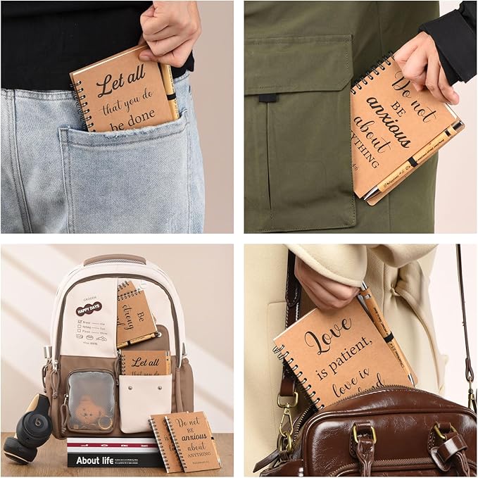 40 Pcs/20 Set Christian Gifts Spiral Notebooks Bulk Journals with Christian Pens Prayer Journal Christian Journal for Women and Men, Perfect Home Gifts-DeskLoop Office