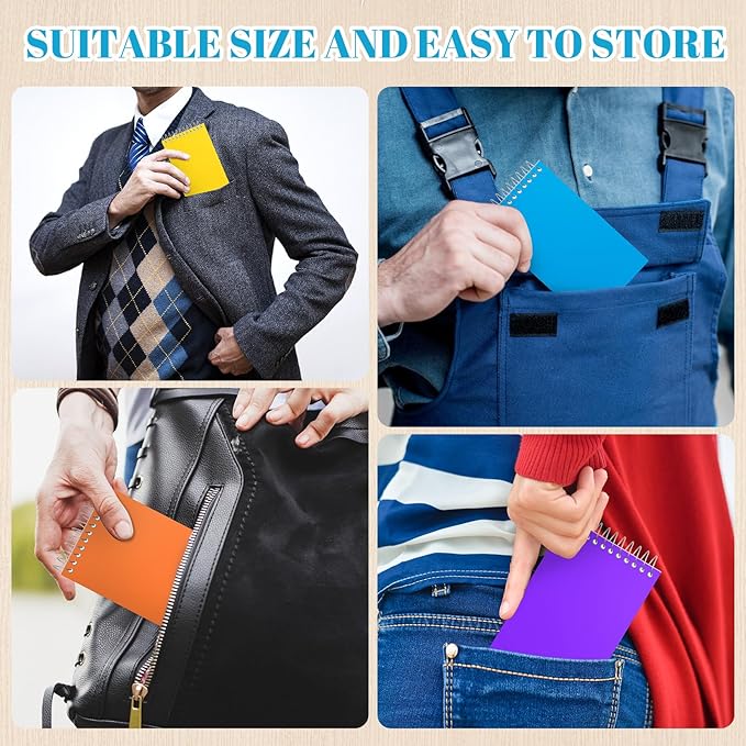 36 Pcs Small Pocket Notebooks 3 x 5 Inch Mini Memo Spiral Notepads Top Bound College Ruled Lined Note Pads for Back School Office Journaling Noting, 75 Sheets/Pad (Bright Color)-DeskLoop Office