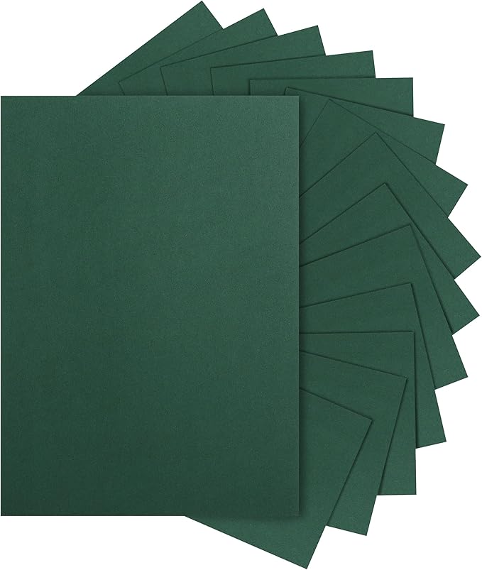 100 Sheets Dark Green Cardstock 8.5 x 11 Crafting Paper, 200gsm/75lb Heavyweight Paper Christmas Green Card Stock for DIY Cards Making, Greeting Cards, Invitations, Party Decorations, Menus-DeskLoop Office