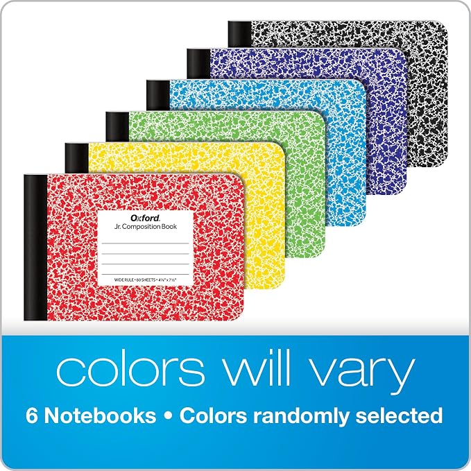 Oxford Composition Mini Notebooks, 6 Pack, Cover Colors Vary, Wide Ruled Paper - Image 7