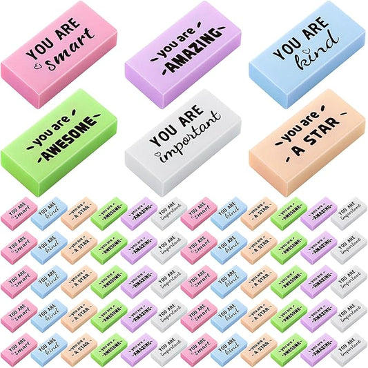 180 Pcs Inspirational Erasers for Kids Christian Pencil Erasers Bulk, Back-to-School Gifts Motivational and Cute Supplies for Students Classrooms, Drawing(Macaron,Motivational)-DeskLoop Office