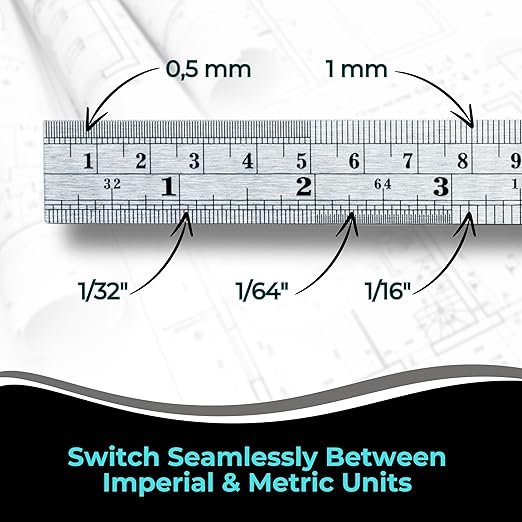 6 Inch Metal Ruler Bulk Set - 10-Pack of Compact 6 Inch / 15cm Stainless Steel Rulers - Precise Edge-Starting Imperial & Metric Measurements - Essential for Classrooms, Workshops, and Offices-DeskLoop Office