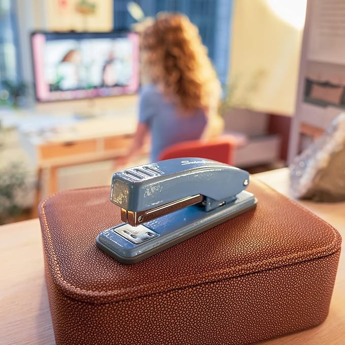 Swingline Stapler, Cub Compact Desktop Stapler, 20 Sheet Capacity, Metal, Electric Blue (S701069)-DeskLoop Office