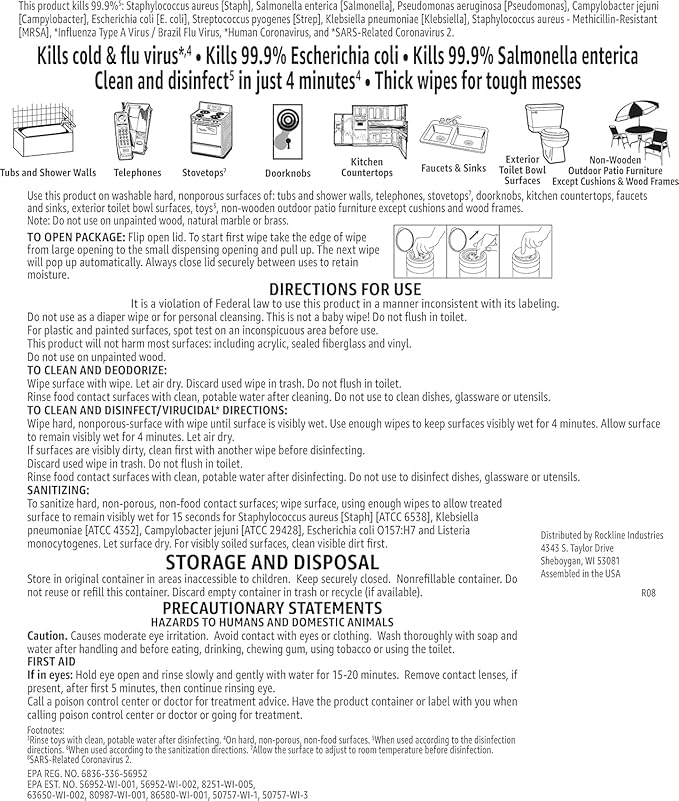 Amazon Basics Wipes, Lemon & Fresh Scent, Sanitizes, Cleans & Deodorizes, 255 Count (3 Packs of 85)-DeskLoop Office