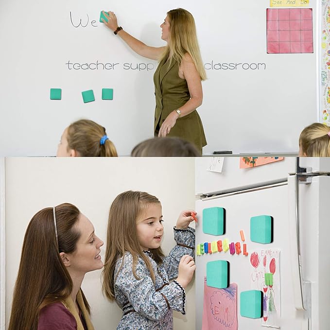 Mini Dry Erase Erasers, IHPUKIDI 48 Pack Magnetic Whiteboard Dry Erasers - Image 6