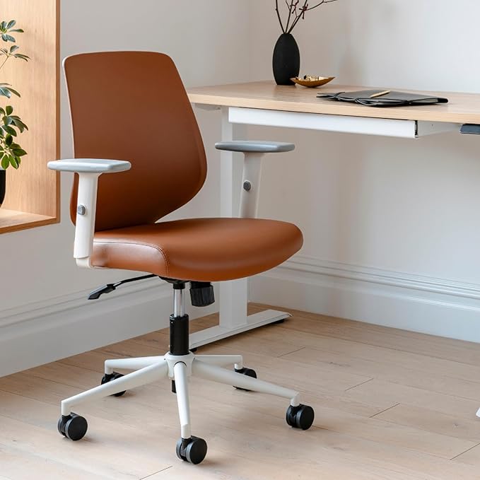Branch Daily Chair - Vegan Leather Office Chair with Swivel, Lumbar Rest, and Adjustable Armrests - Comfortable Seating for Improved Posture and Productivity - Dune-DeskLoop Office