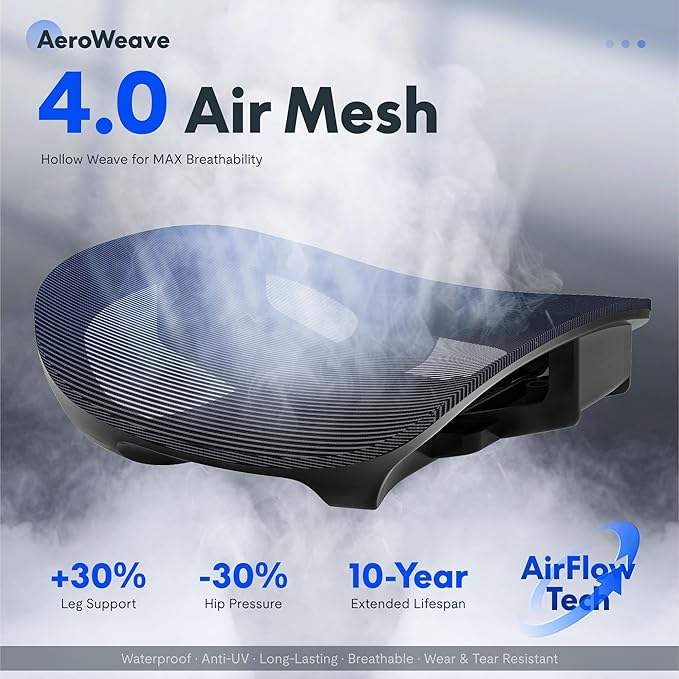 FLEXISPOT ErgoX Premium Ergonomic Office Chair with Footrest- Adjustable 3D Armrests, Dynamic Lumbar Support, Recline & Tilt Function, Mesh Seat, for Home & Office Use,Dark Grey-DeskLoop Office