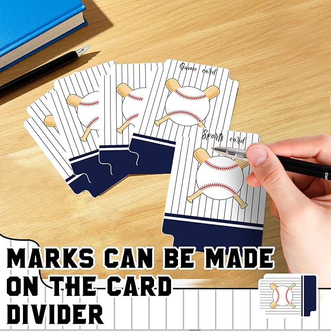50pcs Baseball Team Card Dividers Plastic Index Card Storage Dividers with Tabs for Boys Men Gifts Card Separators for Organizing Sports Recipe Game Card-DeskLoop Office