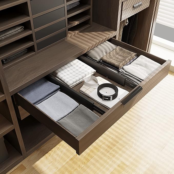 BAMEOS Drawer Dividers Bamboo Separators Organization Expandable Organizers for Kitchen Bedroom Bathroom Dresser Office 4-pack-DeskLoop Office