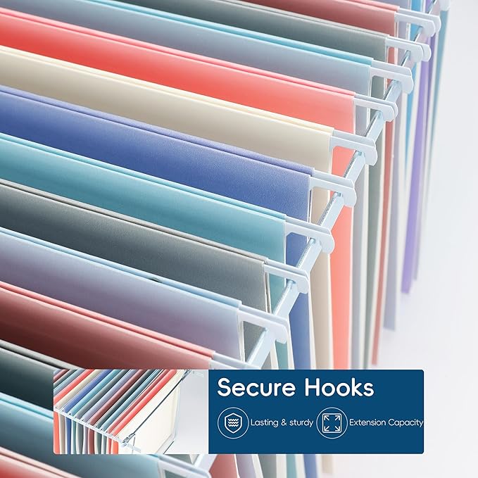 Hanging File Folders, 25 Pack Letter Size File Folders with 1/5-cut Tabs, Office Essentials for Filing Cabinet & Desk Storage-DeskLoop Office