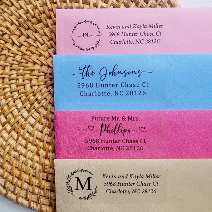 Personalized Return Address Labels Simple - Set of 240 Elegant Custom Mailing Labels for Envelopes, Self Adhesive Flat Sheet Rectangle Personalized Name Stickers (Clear)-DeskLoop Office