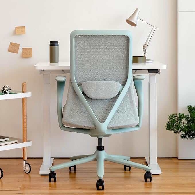 Branch Verve Chair - High Performance Executive Office Chair with Contoured Seat Back and Adjustable Lumbar Rest - High Density Foam Cushion with Aluminum Base - Up to 275 lbs - Mint-DeskLoop Office