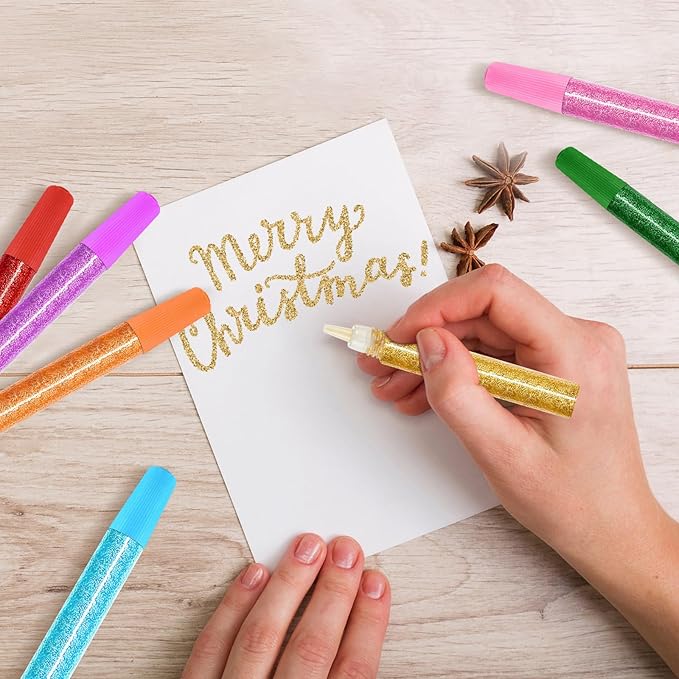 72 Pcs Glitter Glue Pens Bulk 18 Colors Crafts Pens Stick Glitter Glue for Crafts School Gifts Supplies for DIY Arts, Projects Scrapbooking, Cards(10 ml)-DeskLoop Office