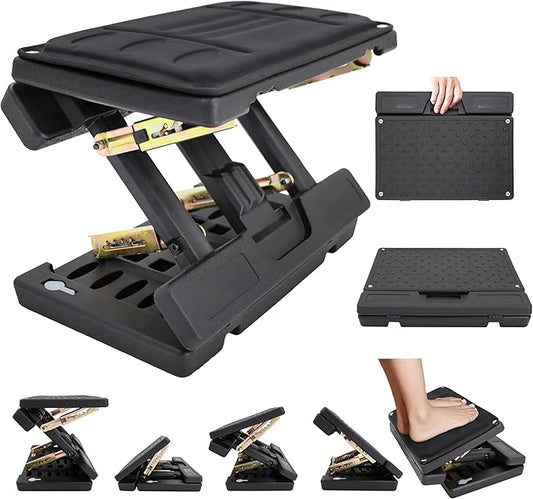 Adjustable Foot Rest Under Desk - Ergonomic Office Foot Stool with Massage, Leg Rest for Desk, Anti-Slip Design for Home & Work, Improves Posture (PB-Black)-DeskLoop Office