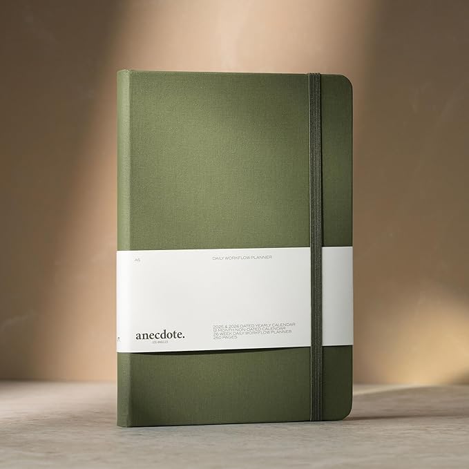 Anecdote 2025-2026 Planner: A Monthly, Weekly & Daily Planner 2025-2026 for Planning Your Success - A5 Size Hardcover Start Anytime and Achieve your Goals - Olive Green-DeskLoop Office