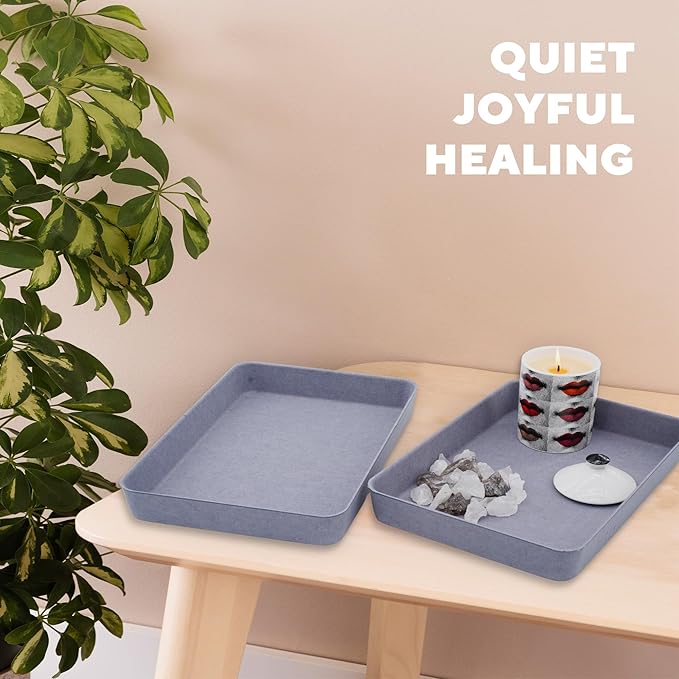 Welaxy 2-piece Office desk drawer organizer tray letter-size documents A4 paper book file Folder Holder storage bins ( Glacier Gray)-DeskLoop Office