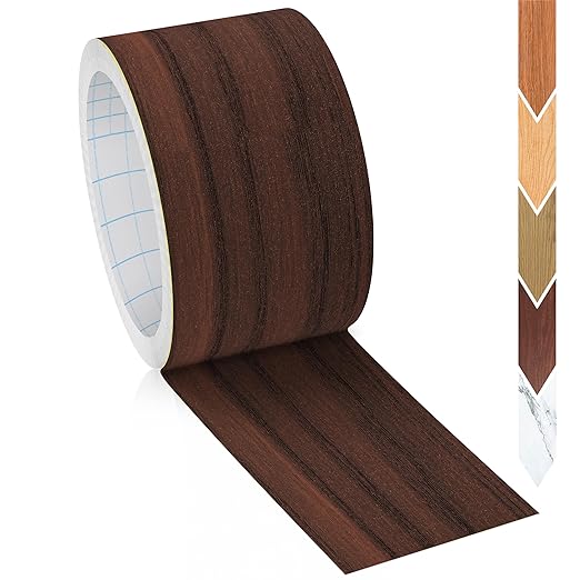 GSCIT Club Wood Grain Repair Tape, 2.3 inch X 50ft Self Adhesive Walnut Grain Repair Patch for Tables, Chairs, Baseboards, Doors, Windows, Floors, Handicraft DIY.-DeskLoop Office