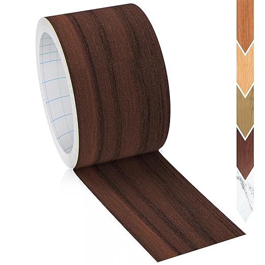 GSCIT Club Wood Grain Repair Tape, 2.4 inch X 250ft Self Adhesive Walnut Grain Repair Patch for Tables, Chairs, Baseboards, Doors, Windows, Floors, Handicraft DIY.-DeskLoop Office