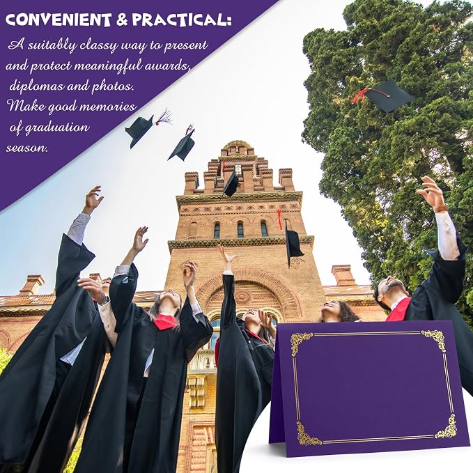 Fainne 120 Pack Certificate Holders Bulk, Diploma Covers Gold Foil Border - Image 6