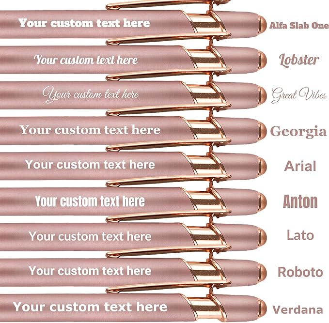 Personalized Custom Pens in Bulk – Engraved Black Ink Ballpoint Pens for Business Gifts, Customizable Writing Pens for Men and Women(Rose Gold)-DeskLoop Office