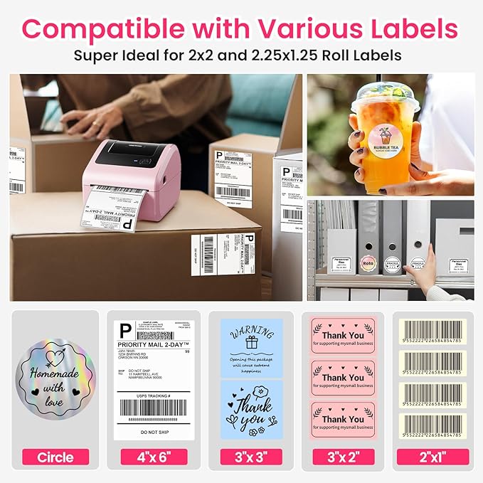 Bluetooth Thermal Label Printer 4x6 - D450BT Shipping Label Printer for Small Business, Shipping Packages, Office, Home, Compatible with Ebay, USPS, Shopify, Amazon-DeskLoop Office