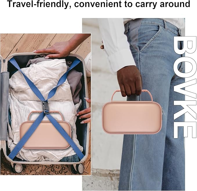 BOVKE Calculator Travel Case for Texas Instruments TI-Nspire CX II CAS/CX II/CX/CX CAS Graphing Calculators and More - Mesh Pocket for USB Charging Cables and Other School Supplies, Rose Gold-DeskLoop Office