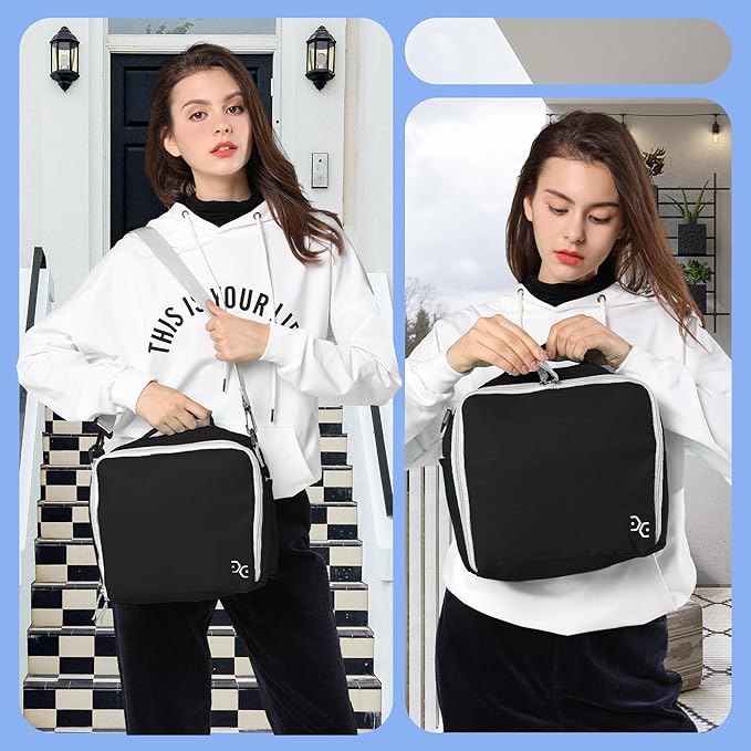 Large Storage Tote Bag for Markers, Brush Pens, Coloring Pencils, Books, Art & Craft Supplies, Tools, Cosmetics - Up to 130 Pens, Black-DeskLoop Office